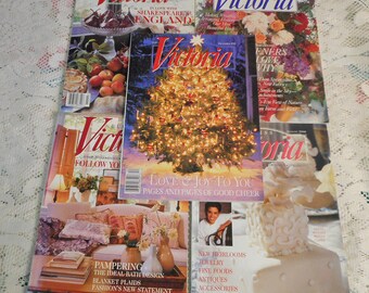 5 VICTORIA MAGAZINE Issues Mar Aug Nov 2000 Dec 1999 Apr 1996 Shakespeare England Christmas Garden Flower Decor Recipe Clothing Buy 1 or All