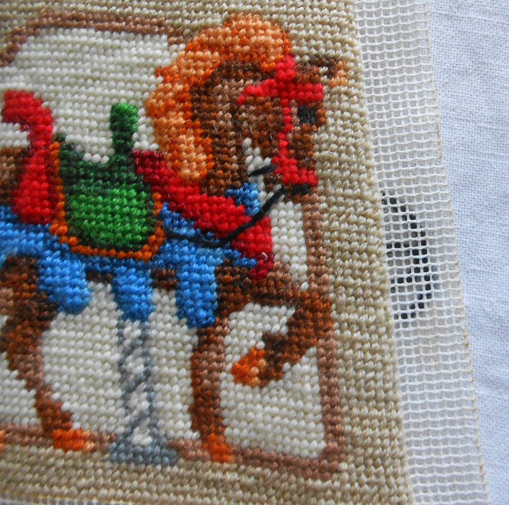 Carousel Needlepoint Carousel Horse Finished Colorful Needlepoint to Frame Pillow Purse or ...