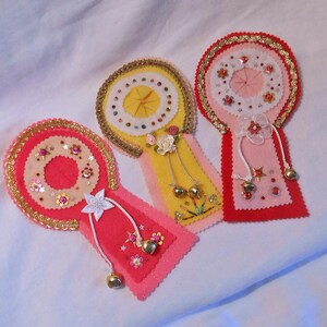Felt Door Knob Hangers Colorful Sequins Roses Beads Bells Choose Color Handmade EZ Fit