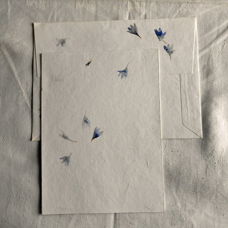 11 Handmade CORNFLOWER PAPER Cards and Envelopes 5 X 7 Etsy