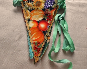 Autumn Harvest Pennant Banner Scarecrow Pumpkin Sunflower Double Sided Flags Fall Decor