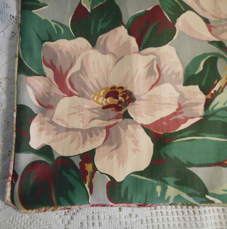 FLOWERING MAGNOLIA Pillow Cover Cream Pink Blooms & Big Leaves Etsy