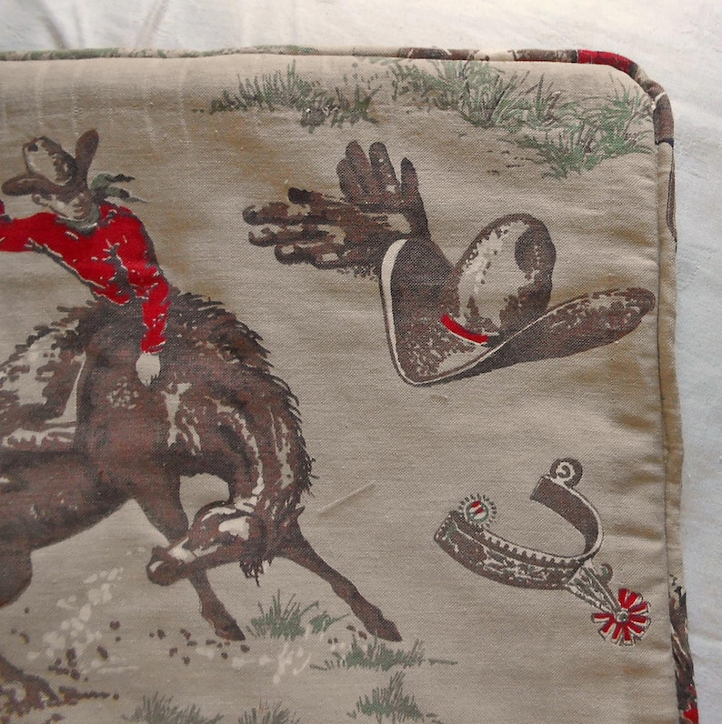 COWBOY & Bucking BRONCO Yippee Ki Yay Pillow Cover Lasso Calf Etsy