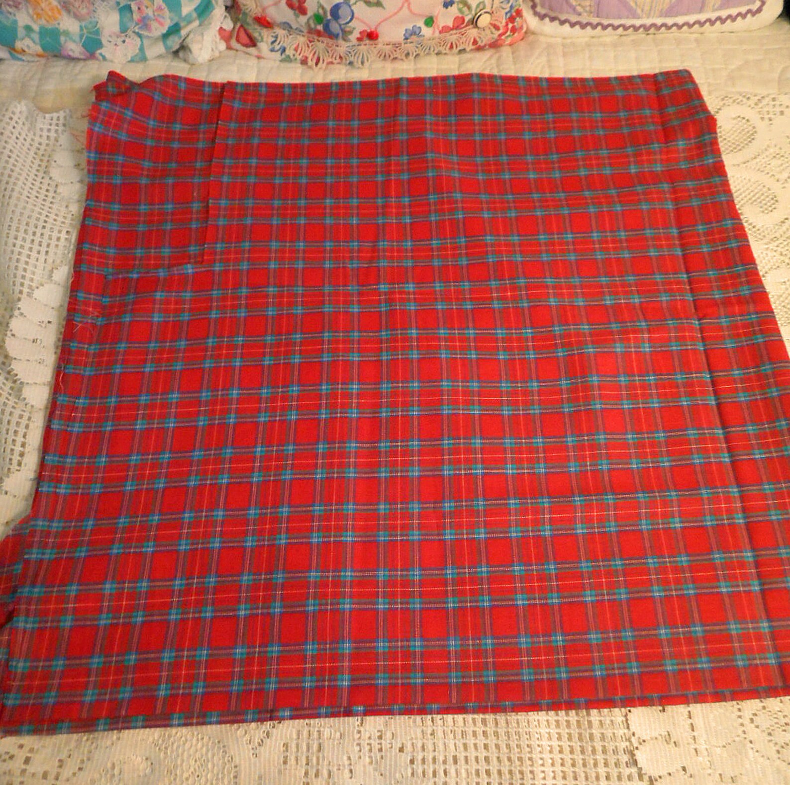 red and green plaid pants