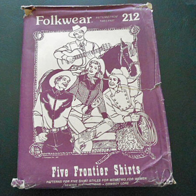 FOLKWEAR PATTERN 212 Yippee Ki Yay 5 Western Frontier Cowboy Etsy