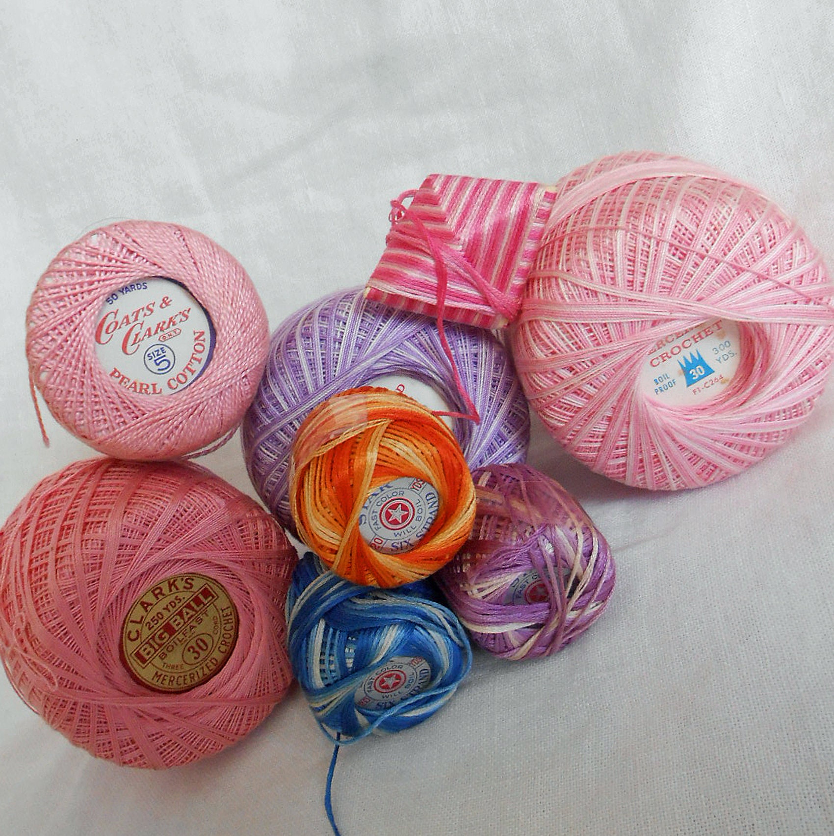 14 CROCHET BALLS THREAD Lot J & P Coats Clarks Star Majesty Etsy