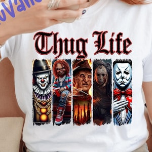 Thug Life Horror Halloween Png, Horror Life Png, Horrors Character Png, Halloween Thug Life Shirt, Scary Movies Png, Horror Shirt