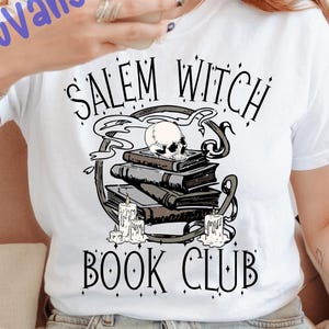 Salem Witch Book Club Halloween Png, Vintage Witch Books Skull Png, Spooky Bookish Png, Halloween Book Lover Gift, Spooky Season, Witchy Png
