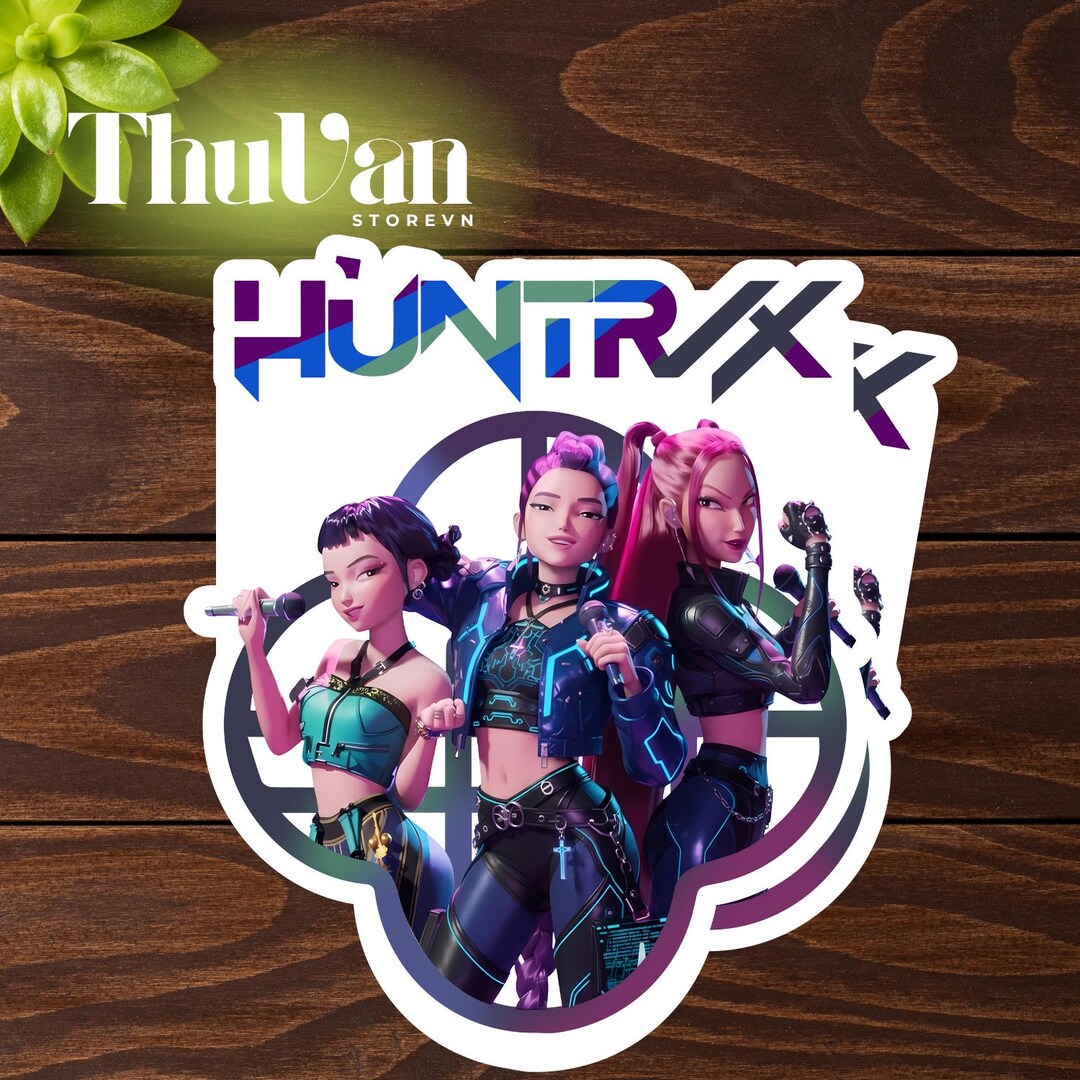 Huntrx Sticker HUNTR/X Kpop Demon Hunters Sticker, Kpop Idol Group Design, Girl Dinner ...