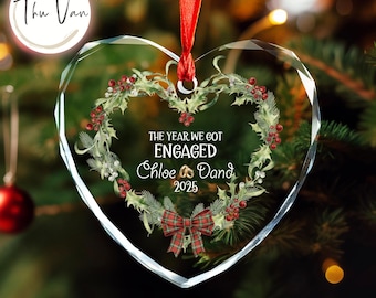 The Year We Got Engaged Ornament, Wedding Keepsake Ornament, Newlywed Gifts For Couple, Engagement Ornament Christmas Gifts, Engaged Gift