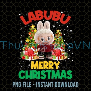 Merry Christmas Labubu Png, Labubu Monster Png, Labubu Christmas Tree Png, Xmas Labubu Lover Gift, Labubu Shirt Png, Cutie Labubu Png