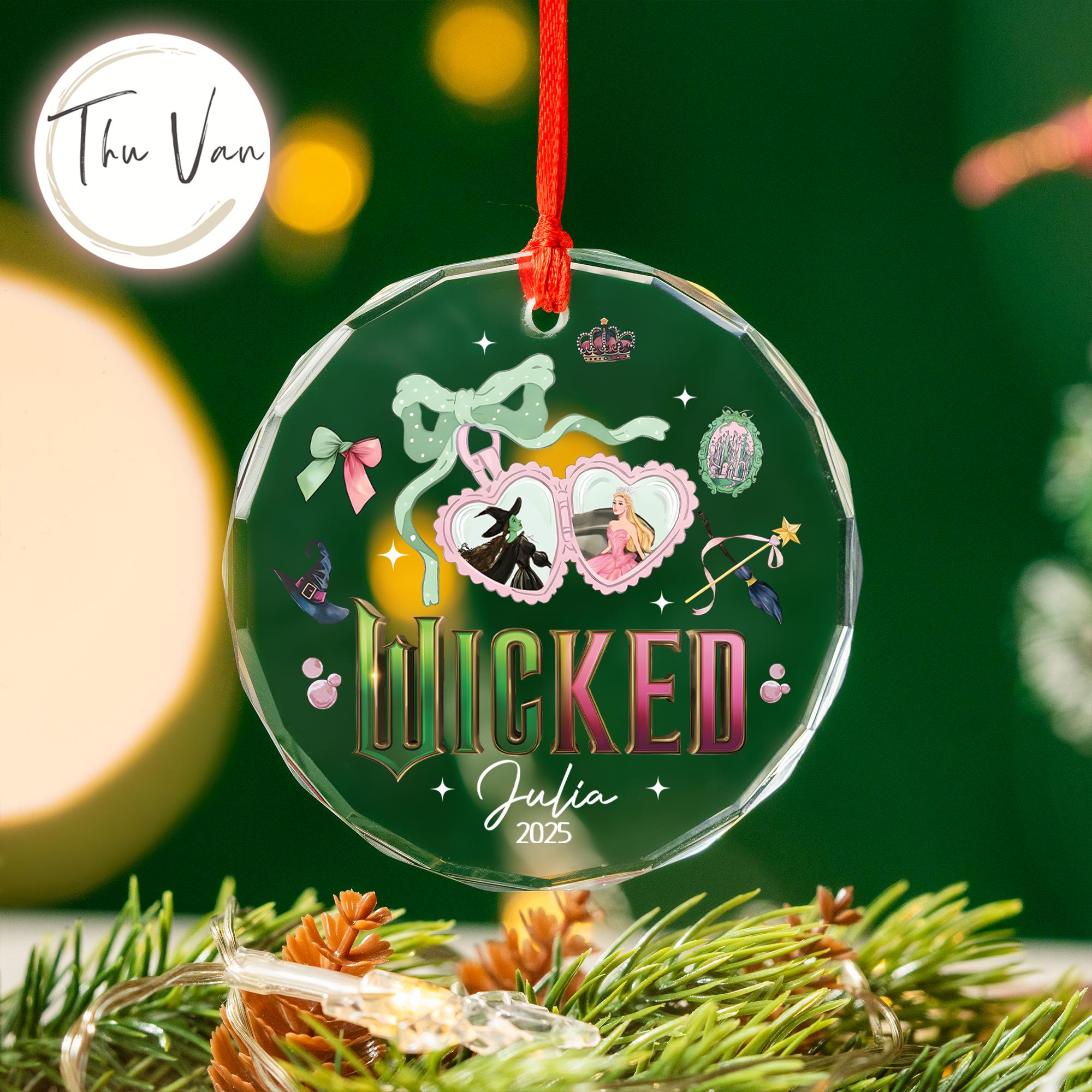 Discover Personalized Wicked Glass Ornament, Wicked Ornament 2025, Elphaba and Glinda Gift, Broadway Musical Christmas Decoration, Christmas Ornament