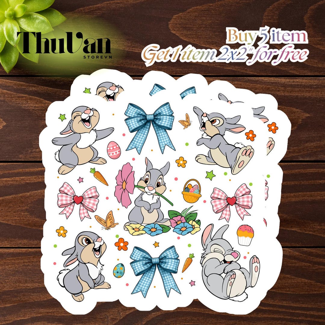 Coquette Easter Bunny Sticker/ Magnet, Thumper Rabbit Disney Bambi ...