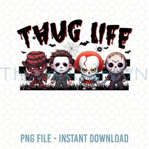 Thug Life Horrors Character Png, Thug Life Halloween Png, Thug Life Shirt, Cute Chibi Horrors Png, Spooky Season, Halloween Png