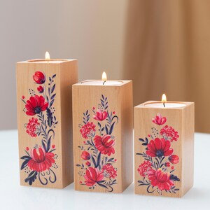 Wooden candle holder set, candle gift set, cozy candle holder, holiday decorations, table centerpiece, tea light organizer, warmhouse gift