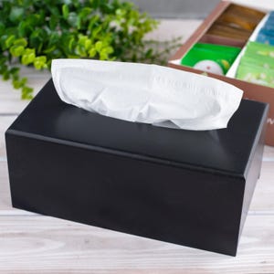 Porta tovaglioli in legno nero, supporto per tovaglioli, organizzatore della stanza del bambino, porta tovaglioli rustico, organizzatore da bancone, arredamento della cucina
