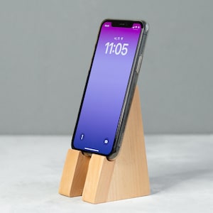 Iphone stand, wood mobile organizer, wooden phone holder, desk personalized phone stand, gift for grandparents, phone accessories