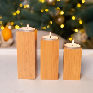 Rustic Wooden Candle Holder Set: Nordic Home Decor
