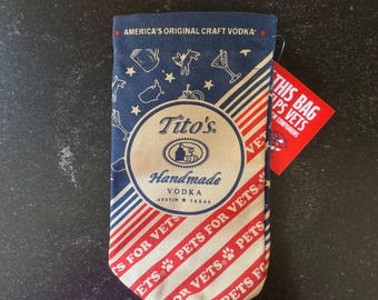 Tito's Vodka Canvas Bottle Drawstring Bag