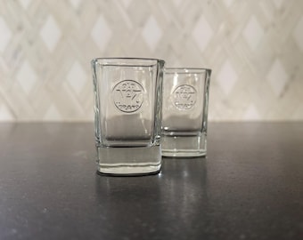 Jack Daniel's Shot Glass Set | Embossed Old No. 7 Collectible Barware
