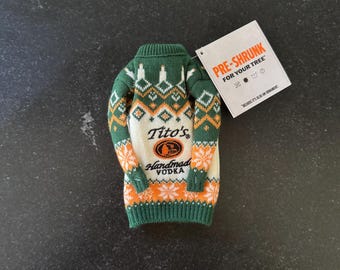 Tito's Vodka Bottle Sweater and Ornament