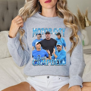 Detroit Head Coach Motor City Dan Campbell retro bootlegsweater, vintage trui met ronde hals, unisex fashion top, grafische streetwear, cadeau