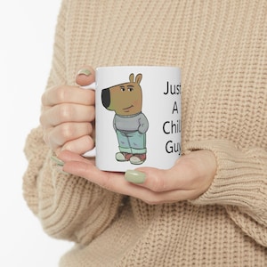 Chill Guy Keramiktasse, nur ein Chill Guy Meme Charakter, lustige Kaffeetasse, Teetasse, humorvolles Geschenk, Neuheit Trinkgefäße, Meme Liebhaber Geschenk