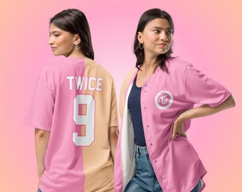TWICE Kpop Jersey Shirt | ONCE 9 Baseball Style Top | Twice Kpop