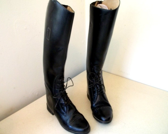 Vintage Amazonas Black Leather Riding Boots - Etsy