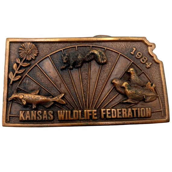 Kansas Wildlife Federation Belt Buckle Sunflower Q