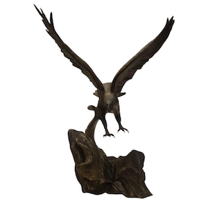 Wings Of Glory Bronze Eagle Sculpture Ronald Van Ruyckevelt 1990 AS IS Read