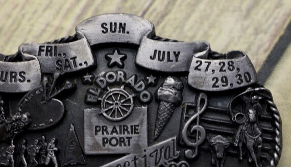 El Dorado Kansas Belt Buckle Prairie Port Lake Fe… - image 3