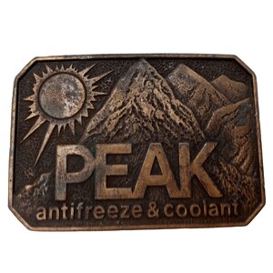 Peak Antifreeze Coolant Belt Buckle Vintage Promotional Advertising Automotive