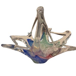Murano Style Glaskunst Skulptur Schüssel Korb Made in Italy