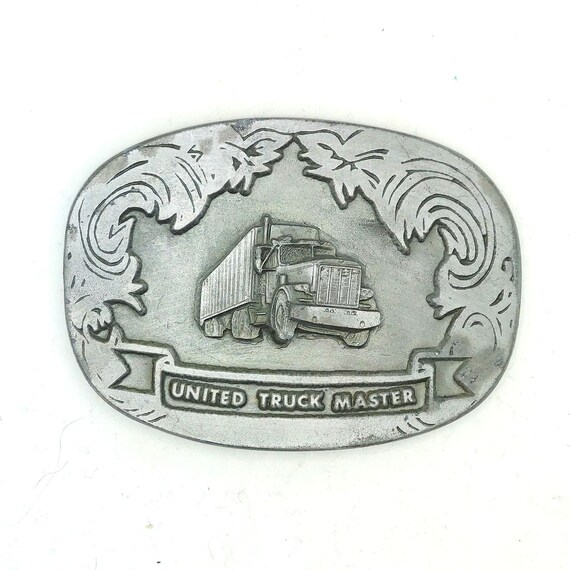 United Truck Master Belt Buckle Vintage Trucker C… - image 1
