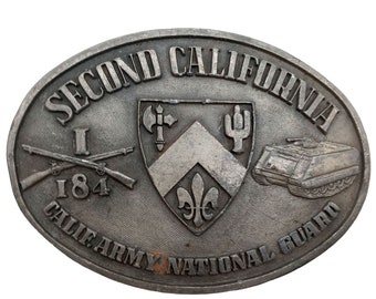 Second California Belt Buckle CA Army National Guard Vintage Country Western Wear