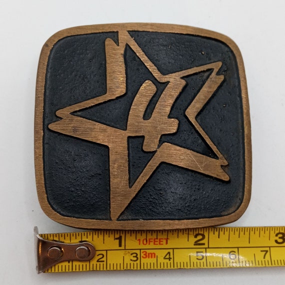 4 Star Belt Buckle Four Stars Vintage Logo Rating… - image 3