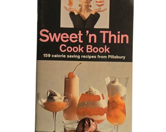 Pillsburys 1968 Sweet N Thin Cookbook Recipe Booklet Vintage Retro Diet