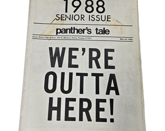 1988 Derby Kansas High School Newspaper Seniors KS Vintage Panthers