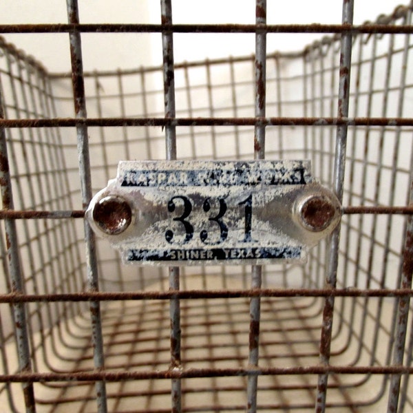 Wire Gym Basket or Swimming Pool Locker Basket No. 331 .... utlimate in trendy Flea market style vintage organizing.