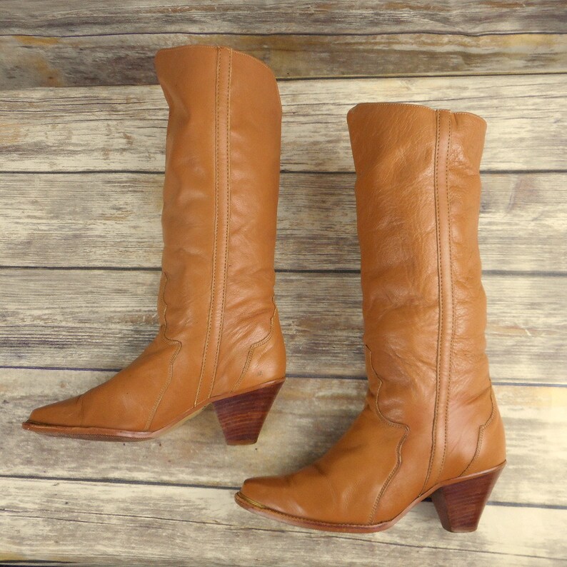 Acme Cowboy Boots Womens Size 6.5 M Tan Western Fashion | Etsy