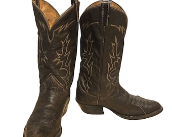 Vintage Tony Lama Cowboy Boots Herren 7.5 8 Breit Western Rockabilly LESEN