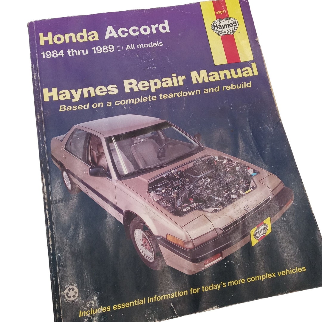 Honda Accord Haynes Owners Repair Manual 1984 Thru 1989 Book Vintage Etsy