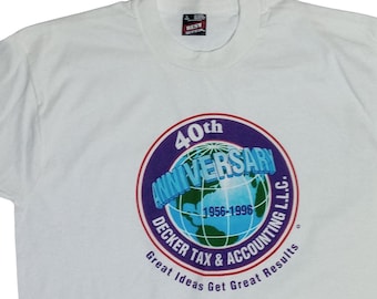 Decker Tax Accounting 1996 Vintage TShirt Large T Shirt Promotional Promo
