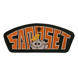 Samoset Scout Patch Embroidered Badge Green Orange Boy Scouting BSA