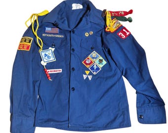 ヴィンテージボーイスカウト制服シャツ：1970年代公式ブルーボタン