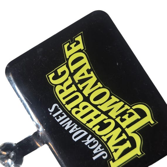 Jack Daniels Lynchburg Lemonade Metal Fold Top Pin Button Whiskey
