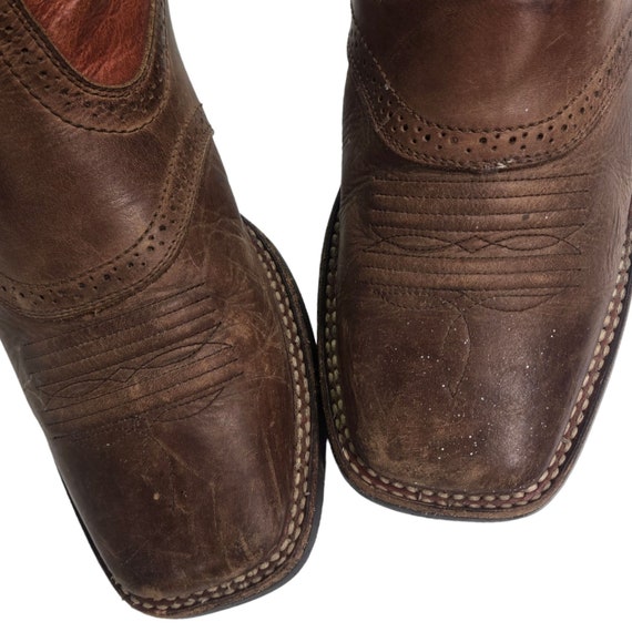 Ariat Cowboy Boots Brown Leather Mens 8.5 D Weste… - image 8