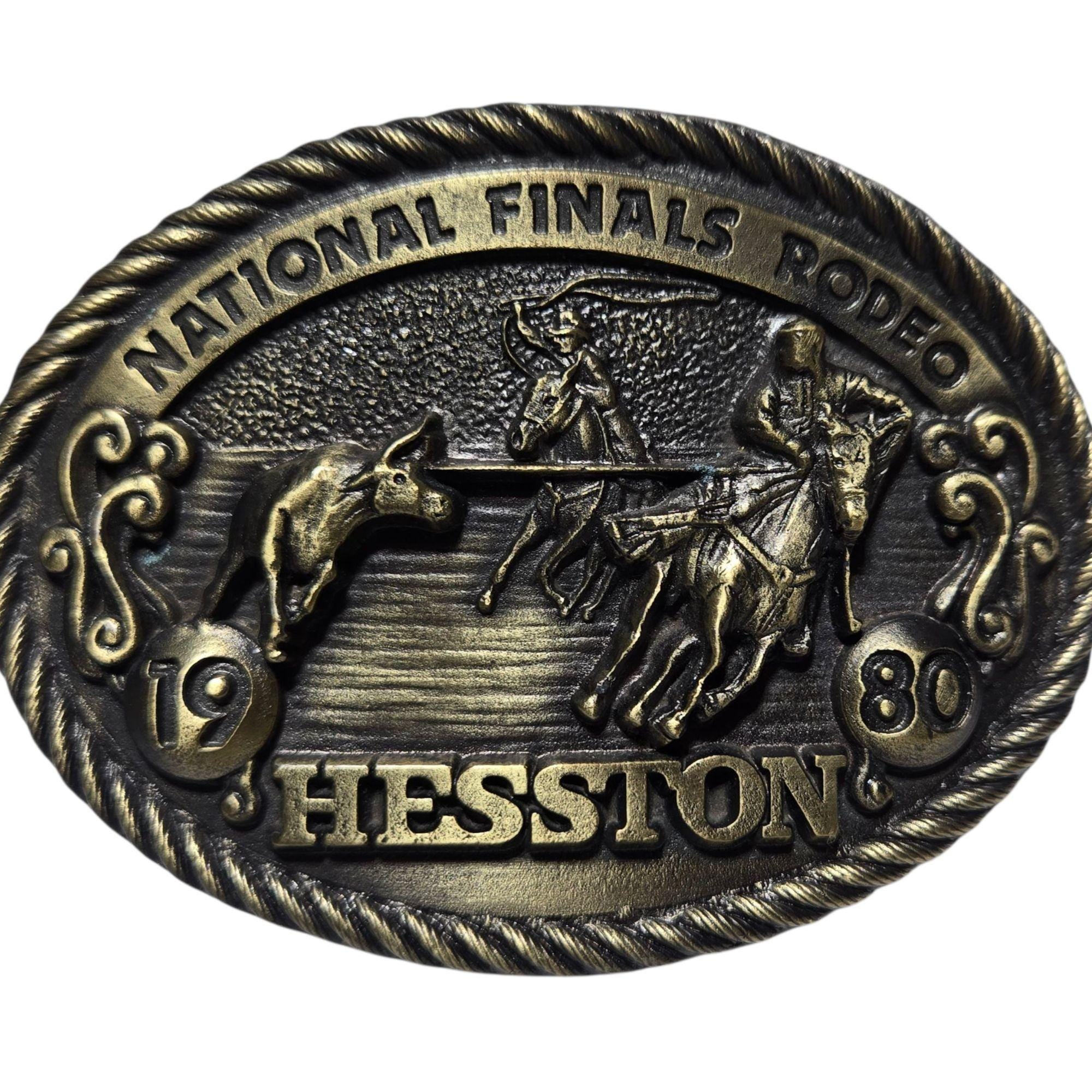 National Finals Belt Buckle 1980 Rodeo Hesston PRCA Team Roping