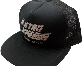 Metro Xpress Mesh Snapback Cap Hoed Zwart Express Trucker Trucking Wichita KS